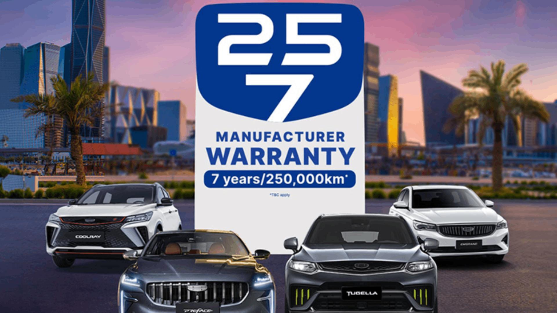 Geely Oman announces an exciting 7-year/250,000 km warranty offer on 2025 models